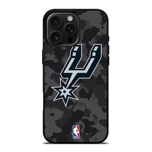 SAN ANTONIO SPURS BLACK CAMO iPhone 16 Pro Max Case Cover