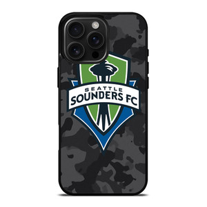 SEATTLE SOUNDERS FC MLS BLACK CAMO iPhone 16 Pro Max Case Cover