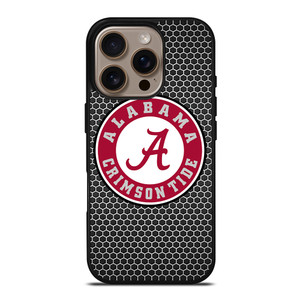 ALABAMA CRIMSON TIDE FOOTBALL METAL iPhone 16 Pro Case Cover ALABAMA CRIMSON TIDE FOOTBALL METAL iPhone 16 Pro Case Cover