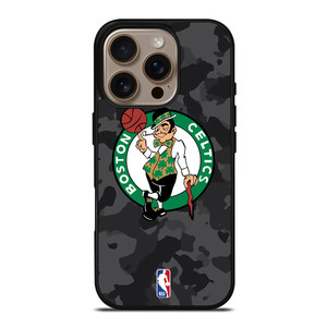 BOSTON CELTICS BLACK CAMO iPhone 16 Pro Case Cover