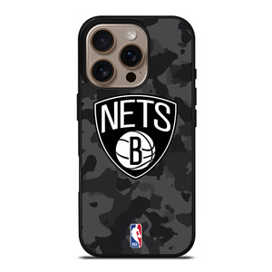 BROOKLYN NETS BLACK CAMO iPhone 16 Pro Case Cover