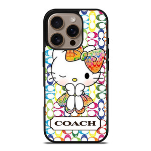 COACH NEW YORK LOGO CUTE HELLO KITTY iPhone 16 Pro Case Cover
