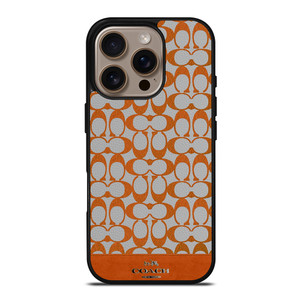 COACH NEW YORK LOGO PATTERN ORANGE EMBLEM iPhone 16 Pro Case Cover