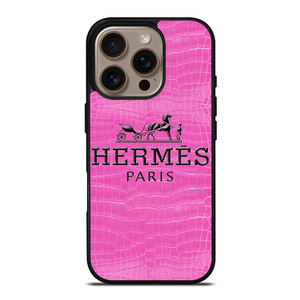 HERMES PARIS PINK LEATHER iPhone 16 Pro Case Cover
