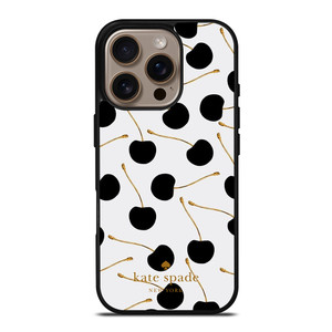 KATE SPADE NEW YORK LOGO BLACK CHERRIES iPhone 16 Pro Case Cover