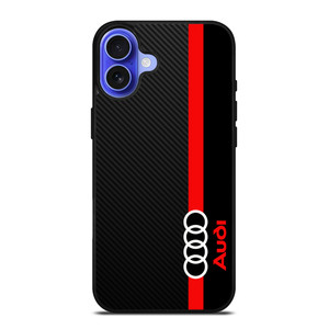 AUDI RED STRIPE LOGO iPhone 16 Case Cover