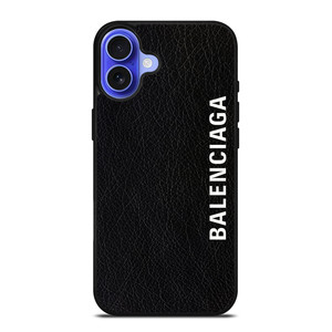 BALENCIAGA LEATHER BLACK iPhone 16 Case Cover