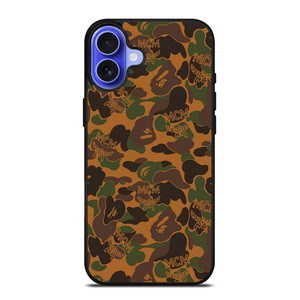 BAPE X MCM WORLDWIDE iPhone 16 Case Cover BAPE X MCM WORLDWIDE iPhone 16 Case Cover