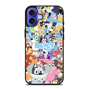 BLUEY CARTOON CHARACTERS COLLAGE iPhone 16 Case Cover