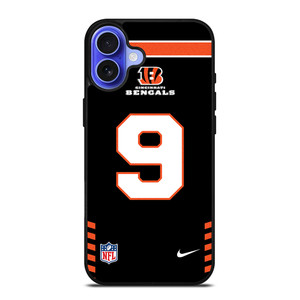 CINCINNATI BENGALS JOE BURROW 9 NFL NIKE iPhone 16 Case Cover