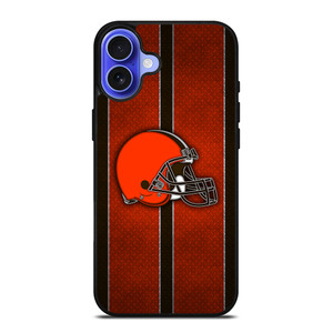 CLEVELAND BROWNS NFL METAL STRIPE iPhone 16 Case Cover CLEVELAND BROWNS NFL METAL STRIPE iPhone 16 Case Cover