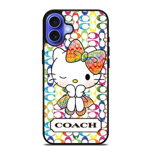 COACH NEW YORK LOGO CUTE HELLO KITTY iPhone 16 Case Cover