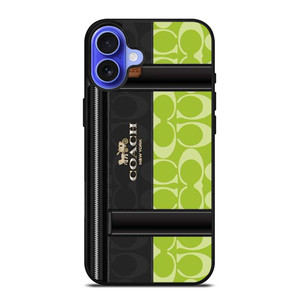 COACH NEW YORK LOGO GREEN BAG iPhone 16 Case Cover COACH NEW YORK LOGO GREEN BAG iPhone 16 Case Cover
