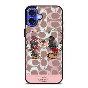 COACH NEW YORK LOGO MICKEY MINNIE MOUSE DISNEY KISS iPhone 16 Case Cover