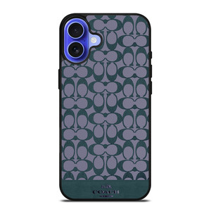 COACH NEW YORK LOGO PATTERN GREEN EMBLEM iPhone 16 Case Cover