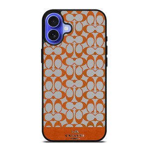COACH NEW YORK LOGO PATTERN ORANGE EMBLEM iPhone 16 Case Cover