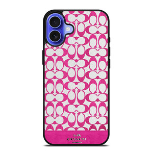 COACH NEW YORK LOGO PATTERN PINK EMBLEM iPhone 16 Case Cover COACH NEW YORK LOGO PATTERN PINK EMBLEM iPhone 16 Case Cover