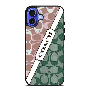 COACH NEW YORK LOGO PINK GREEN PATTERN ICON iPhone 16 Case Cover