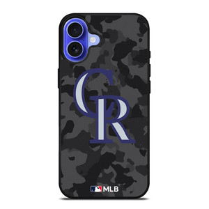 COLORADO ROCKIES BASEBALL BLACK CAMO iPhone 16 Case Cover COLORADO ROCKIES BASEBALL BLACK CAMO iPhone 16 Case Cover