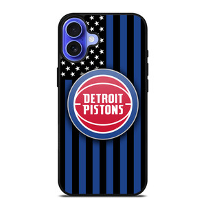 DETROIT PISTONS NBA USA FLAG iPhone 16 Case Cover