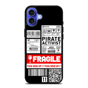 FRAGILE STAMP BARCODE LABELS iPhone 16 Case Cover