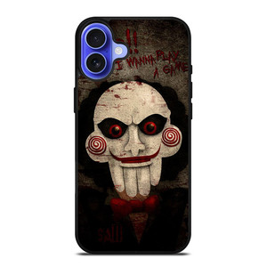 JIGSAW MOVIES I WANNA PLAY A GAME iPhone 16 Case Cover JIGSAW MOVIES I WANNA PLAY A GAME iPhone 16 Case Cover