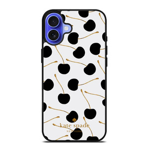 KATE SPADE NEW YORK LOGO BLACK CHERRIES iPhone 16 Case Cover