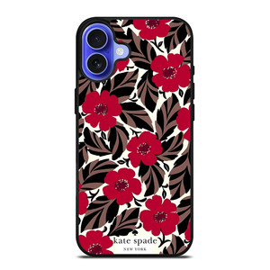 KATE SPADE NEW YORK LOGO RED ROSES iPhone 16 Case Cover KATE SPADE NEW YORK LOGO RED ROSES iPhone 16 Case Cover