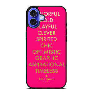 KATE SPADE NEW YORK QUOTES PINK iPhone 16 Case Cover