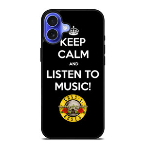 KEEP CALM AND LISTEN GUNS N ROSES iPhone 16 Case Cover