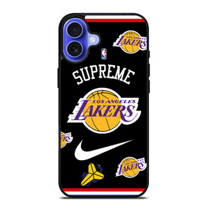 LA LAKERS NBA X SUPREME NIKE iPhone 16 Case Cover LA LAKERS NBA X SUPREME NIKE iPhone 16 Case Cover