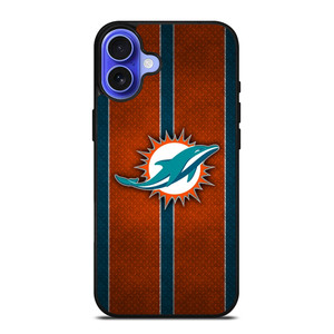 MIAMI DOPHINS NFL METAL STRIPE iPhone 16 Case Cover MIAMI DOPHINS NFL METAL STRIPE iPhone 16 Case Cover