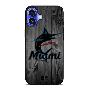 MIAMI MARLINS BASEBALL MLB WOOD LOGO iPhone 16 Case Cover