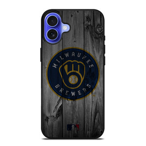 MILWAUKEE BREWERS BASEBALL MLB WOOD LOGO iPhone 16 Case Cover MILWAUKEE BREWERS BASEBALL MLB WOOD LOGO iPhone 16 Case Cover