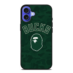 MILWAUKEE BUCKS X BAPE CAMO iPhone 16 Case Cover MILWAUKEE BUCKS X BAPE CAMO iPhone 16 Case Cover