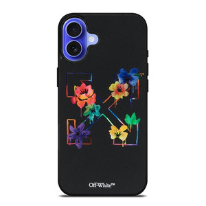 OFF WHITE COLORFUL FLOWER iPhone 16 Case Cover