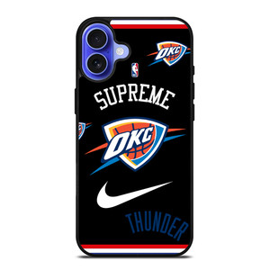OKLAHOMA CITY THUNDER NBA X SUPREME NIKE iPhone 16 Case Cover OKLAHOMA CITY THUNDER NBA X SUPREME NIKE iPhone 16 Case Cover