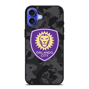 ORLANDO CITY SC MLS BLACK CAMO iPhone 16 Case Cover