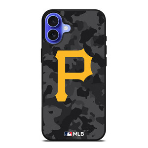 PITTSBURGH PIRATES BASEBALL BLACK CAMO iPhone 16 Case Cover PITTSBURGH PIRATES BASEBALL BLACK CAMO iPhone 16 Case Cover