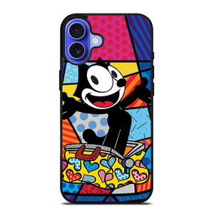 ROMERO BRITTO FELIX THE CAT ART iPhone 16 Case Cover ROMERO BRITTO FELIX THE CAT ART iPhone 16 Case Cover