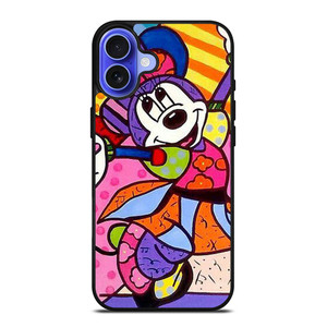 ROMERO BRITTO MINNIE MOUSE ART iPhone 16 Case Cover ROMERO BRITTO MINNIE MOUSE ART iPhone 16 Case Cover