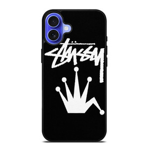 STUSSY PARIS BENT CROWN iPhone 16 Case Cover STUSSY PARIS BENT CROWN iPhone 16 Case Cover