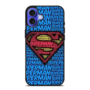 SUPERMAN TYPOGRAPHY LOGO iPhone 16 Case Cover