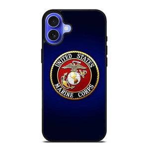 UNITED STATES US MARINE CORPS LOGO BLUE iPhone 16 Case Cover