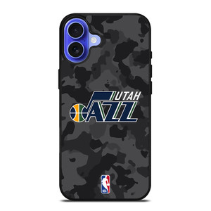 UTAH JAZZ BLACK CAMO iPhone 16 Case Cover UTAH JAZZ BLACK CAMO iPhone 16 Case Cover