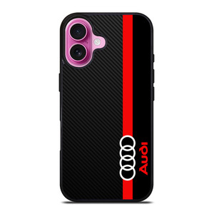 AUDI RED STRIPE LOGO iPhone 16 Plus Case Cover