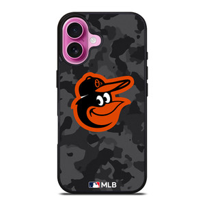 BALTIMORE ORIOLES BASEBALL BLACK CAMO iPhone 16 Plus Case Cover