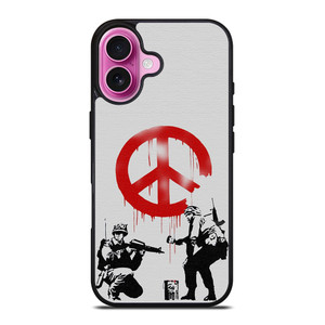 BANKSY ART PEACE iPhone 16 Plus Case Cover BANKSY ART PEACE iPhone 16 Plus Case Cover