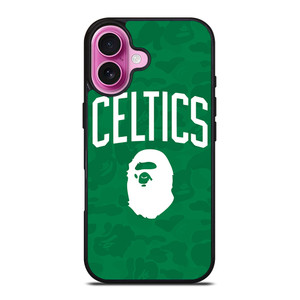 BOSTON CELTICS X BAPE CAMO iPhone 16 Plus Case Cover BOSTON CELTICS X BAPE CAMO iPhone 16 Plus Case Cover