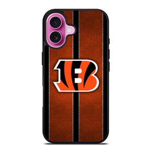 CINCINNATI BENGALS NFL METAL STRIPE iPhone 16 Plus Case Cover